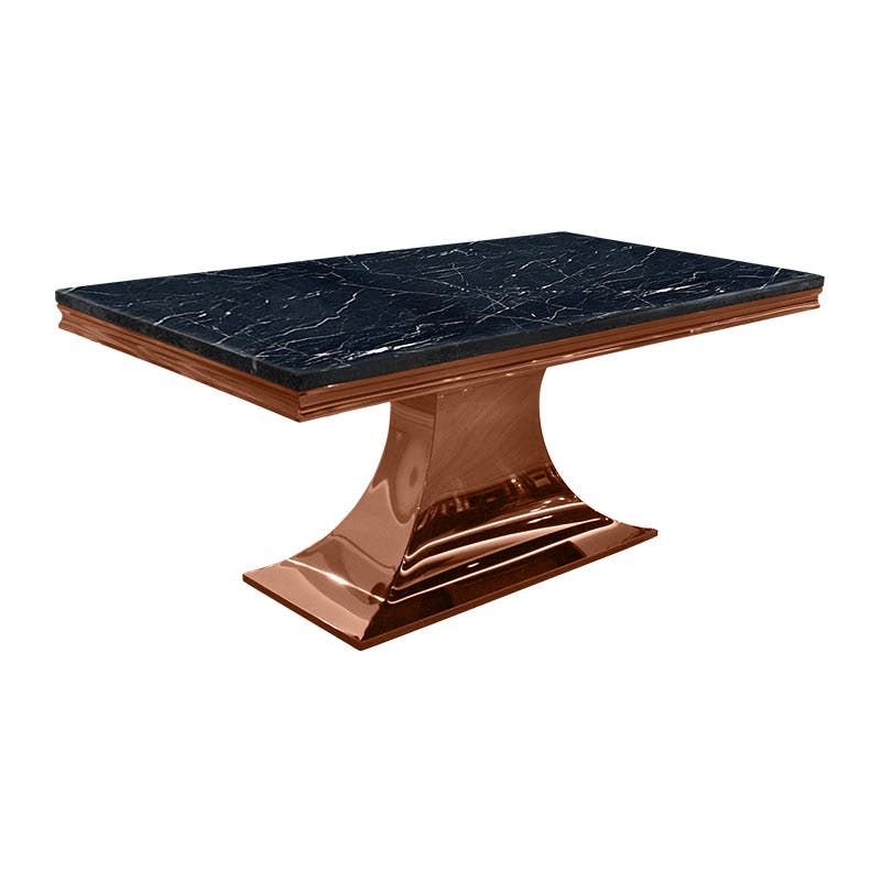 Chic Republic HERNANDEZ-RG/180 MARBLE,โต๊ะอาหาร - สี ดำ