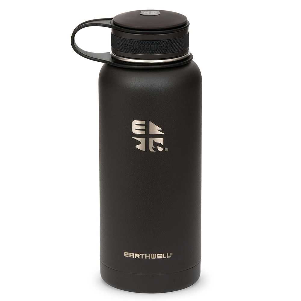 Earthwell กระบอกน้ำเก็บเย็น รุ่น 32OZ EARTHWELL VACUUM BOTTLE VOLCANIC BLACK - KEWLER OPENER CAP