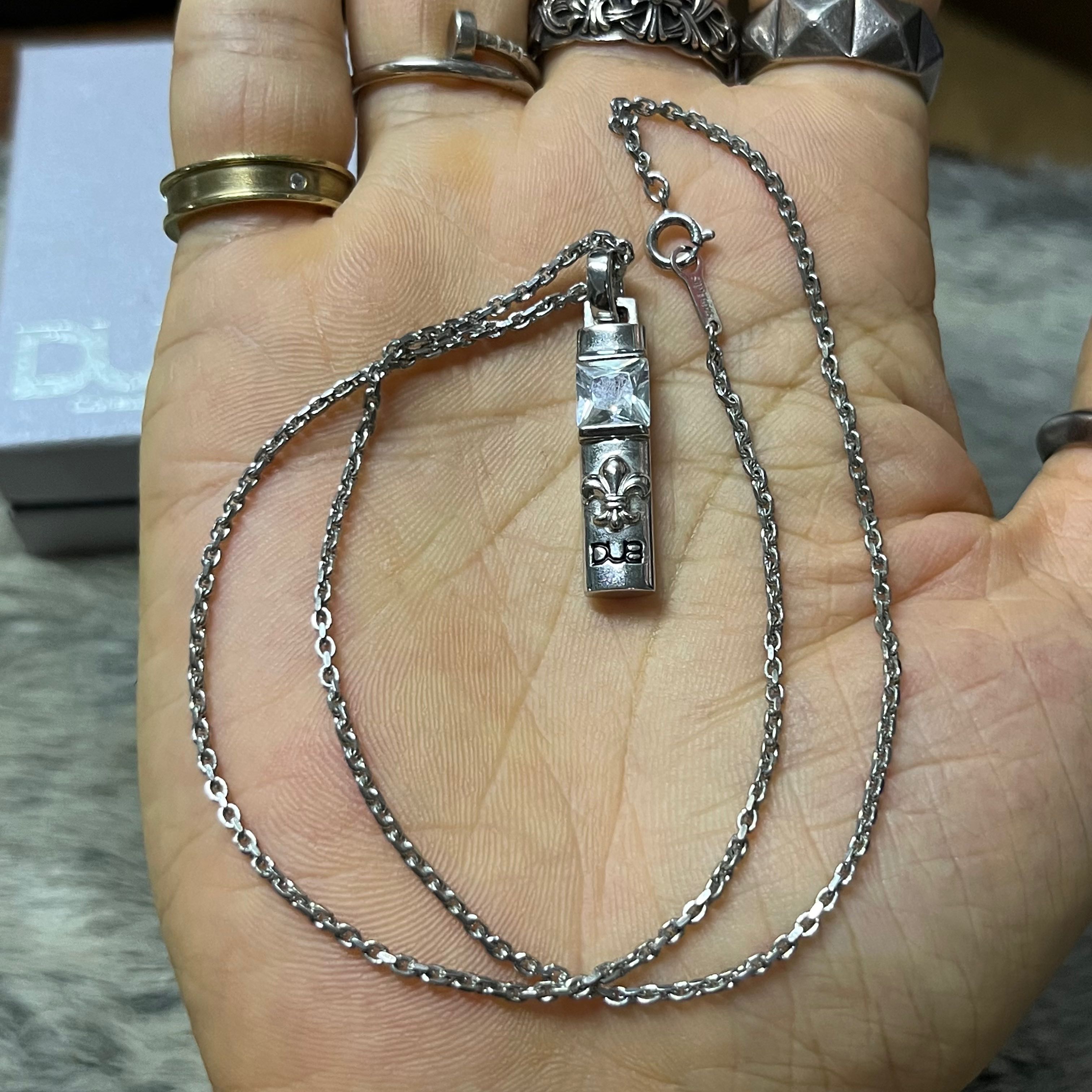 สร้อยคอพร้อมจี้เงินแท้925 DUB  กว้าง2มม. ยาว18นิ้ว