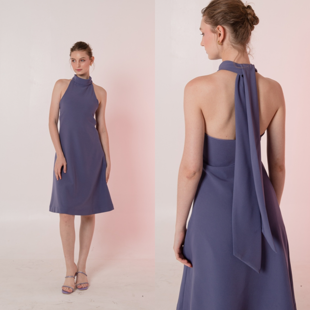 Halter Dress - Violet Blue