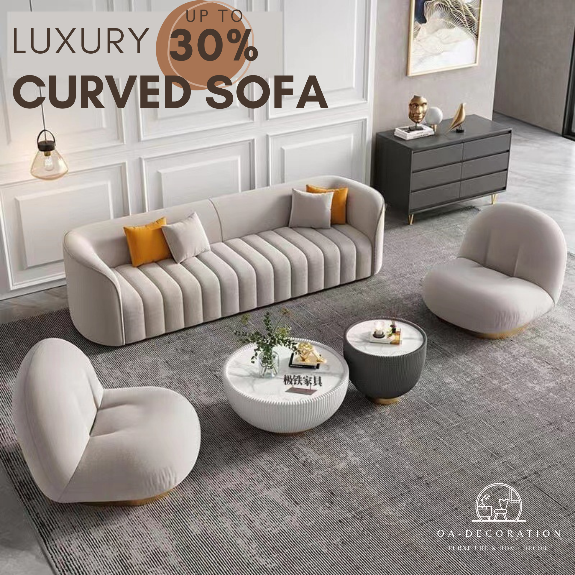 SOFA - Set Luxury Curved Sofa