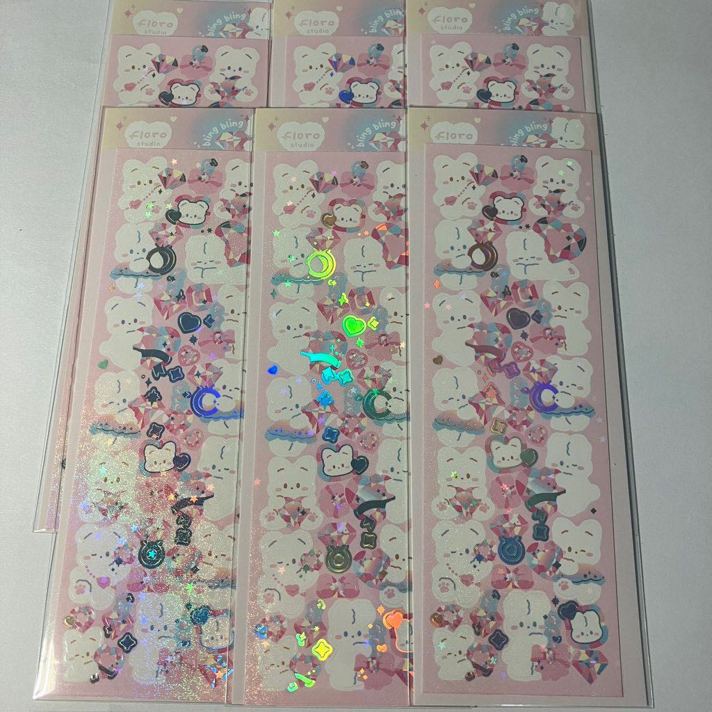 พร้อมส่ง floro studio sticker bling bling