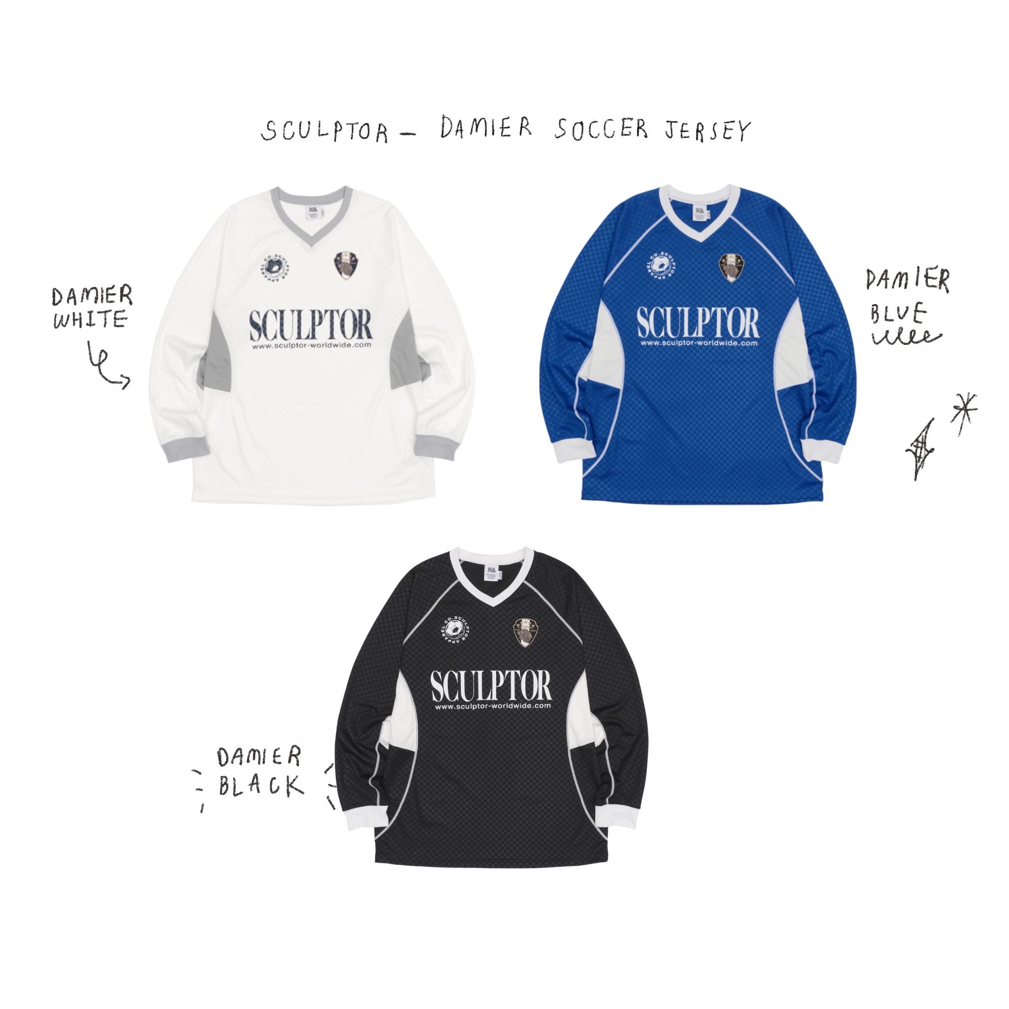(PRE,รวมส่ง) DAMIER SOCCER JERSEY /SCULPTOR 