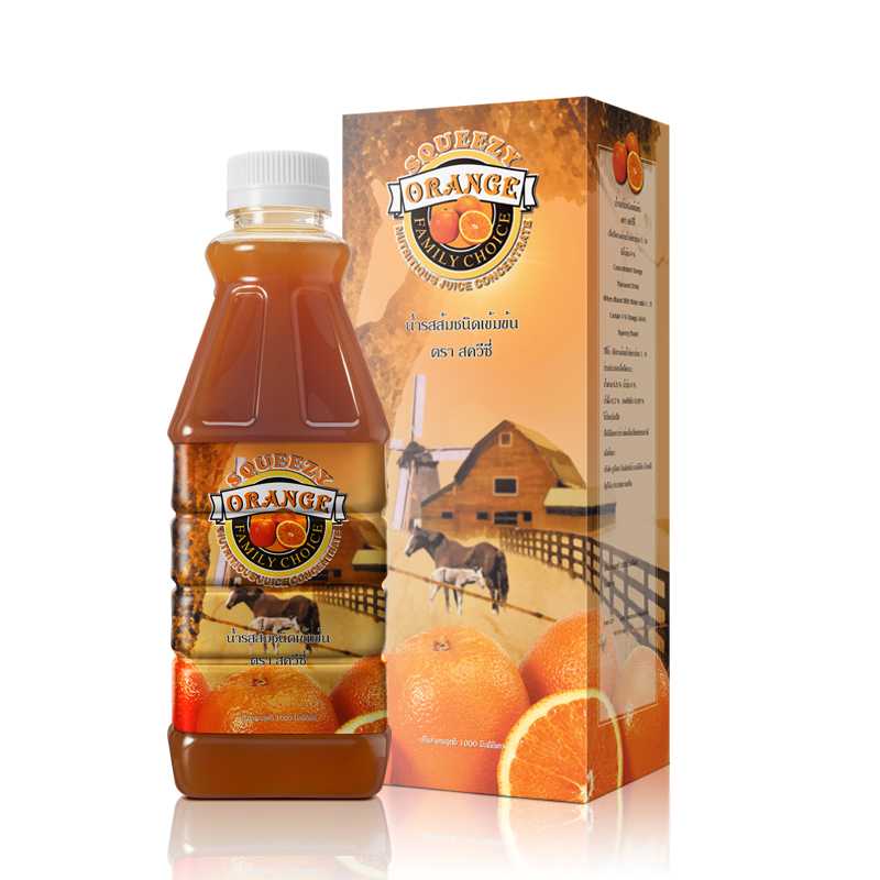 SQUEEZY Concentrate Orange Flavoured Drink เครื่องดื่มน้ำส้มชนิดเข้มข้น