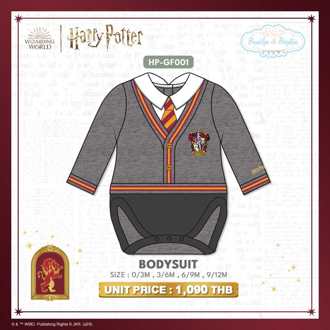 Harry Potter - Gryffindor Bodysuit Boy - HP-GF001 - บอดี้สูทเด็กชายแฮร์รี่ พอตเตอร์