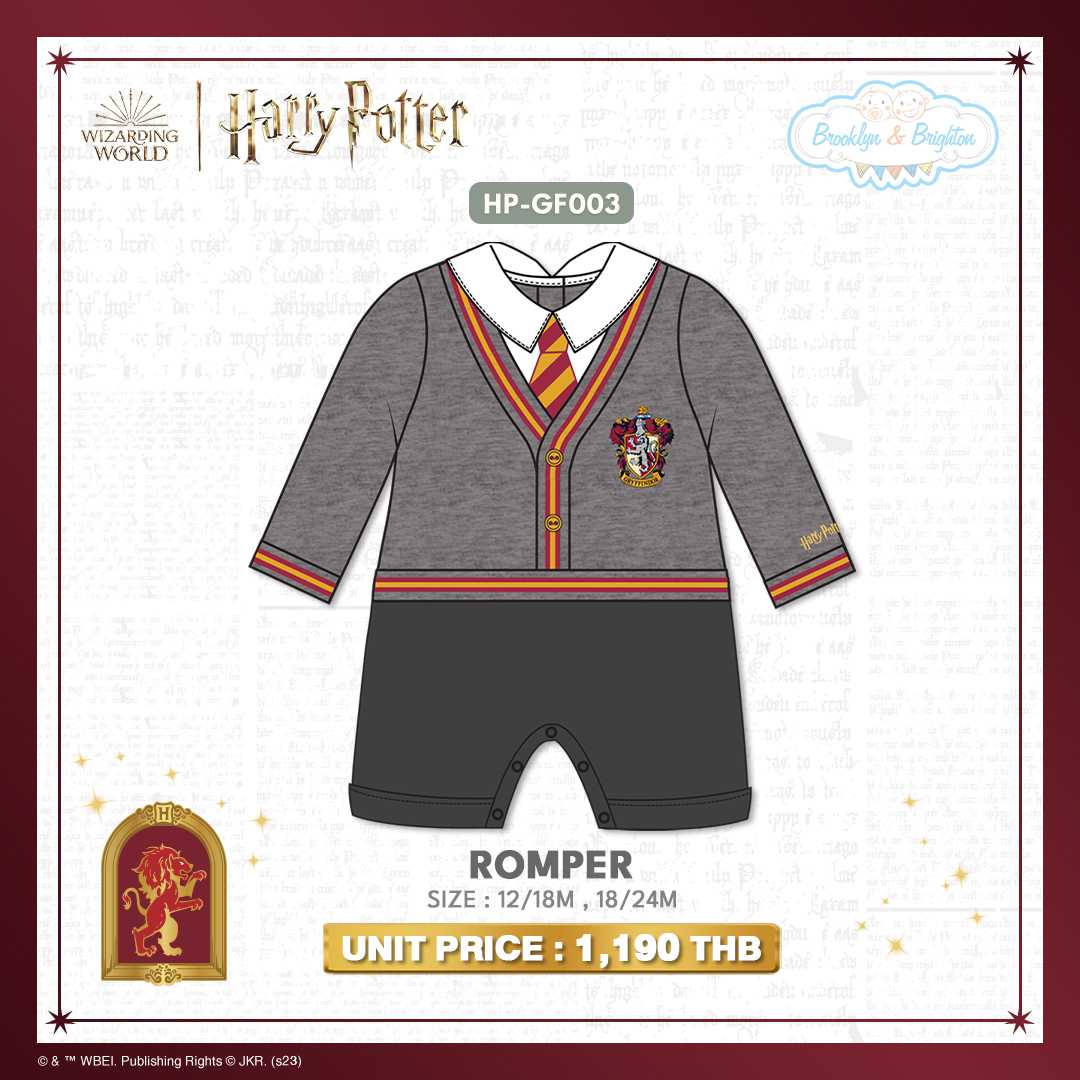 Harry Potter - Gryffindor Romper - HP-GF003 - ชุดหมีเด็กแฮร์รี่ พอตเตอร์