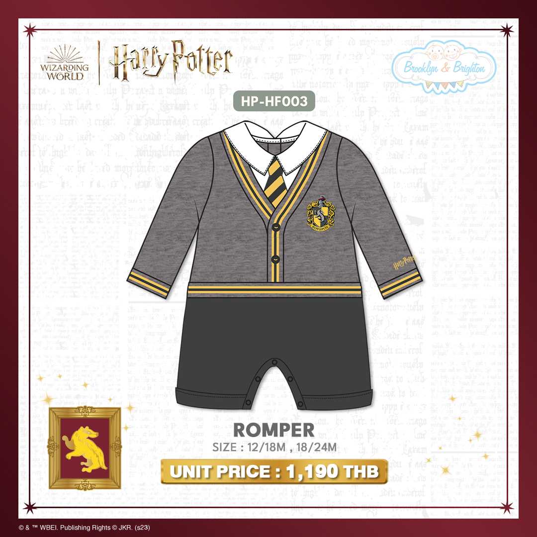 Harry Potter - Hufflepuff Romper - HP-HF003 - ชุดหมีเด็กแฮร์รี่ พอตเตอร์ ขายดีตลอดกาล