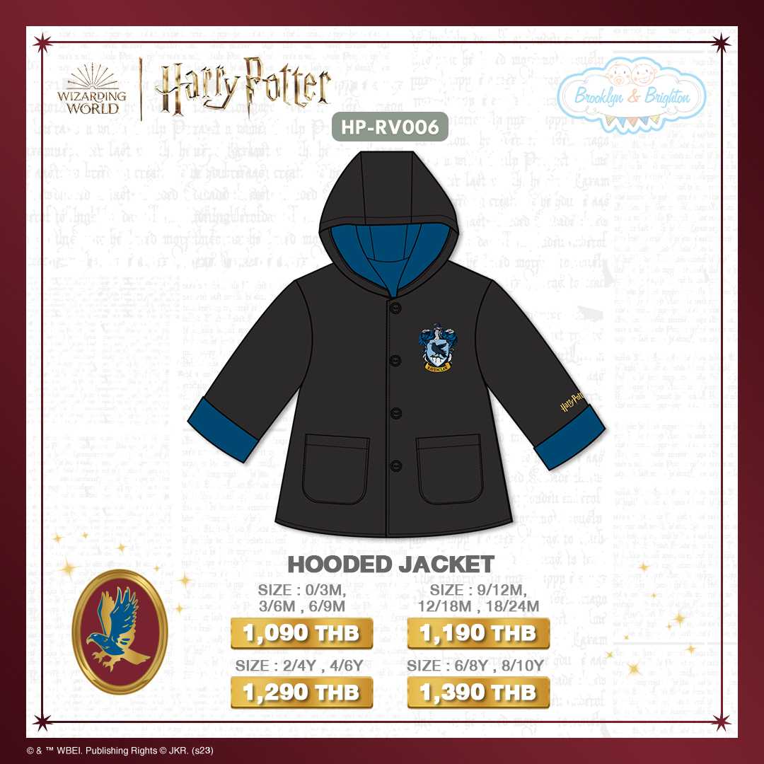 Harry Potter -Ravenclaw Hooded Jacket - HP-RV006 - เสื้อคลุมแฮร์รี่ พอตเตอร์ ขายดีตลอดกาล