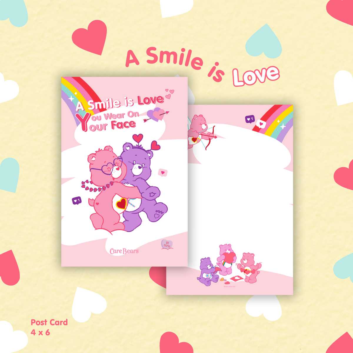 Care Bears Post Card -Valentine   โปสการ์ดแคร์แบร์ วาเลนไทน์