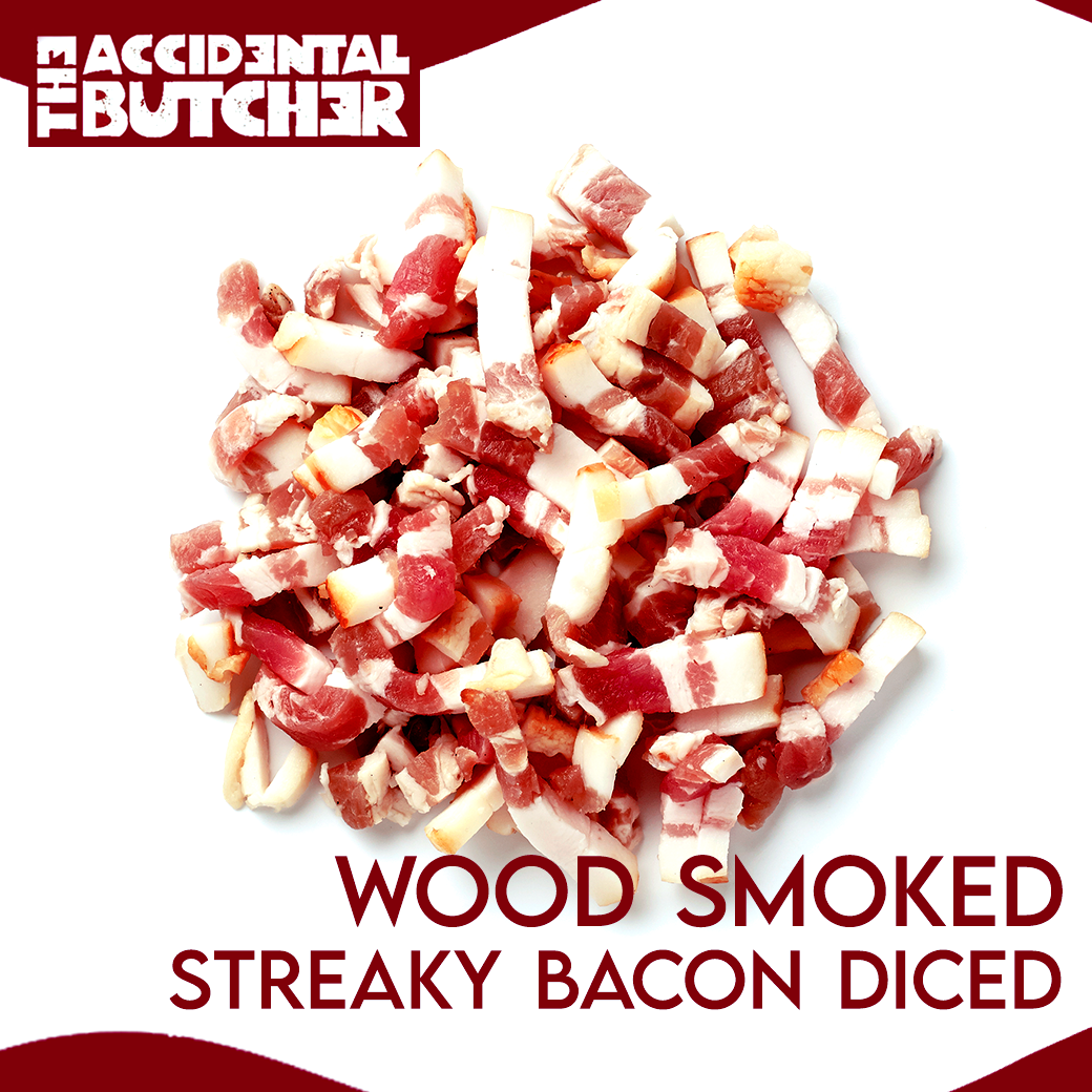 Frozen Wood Smoked Streaky Bacon Diced (200g)