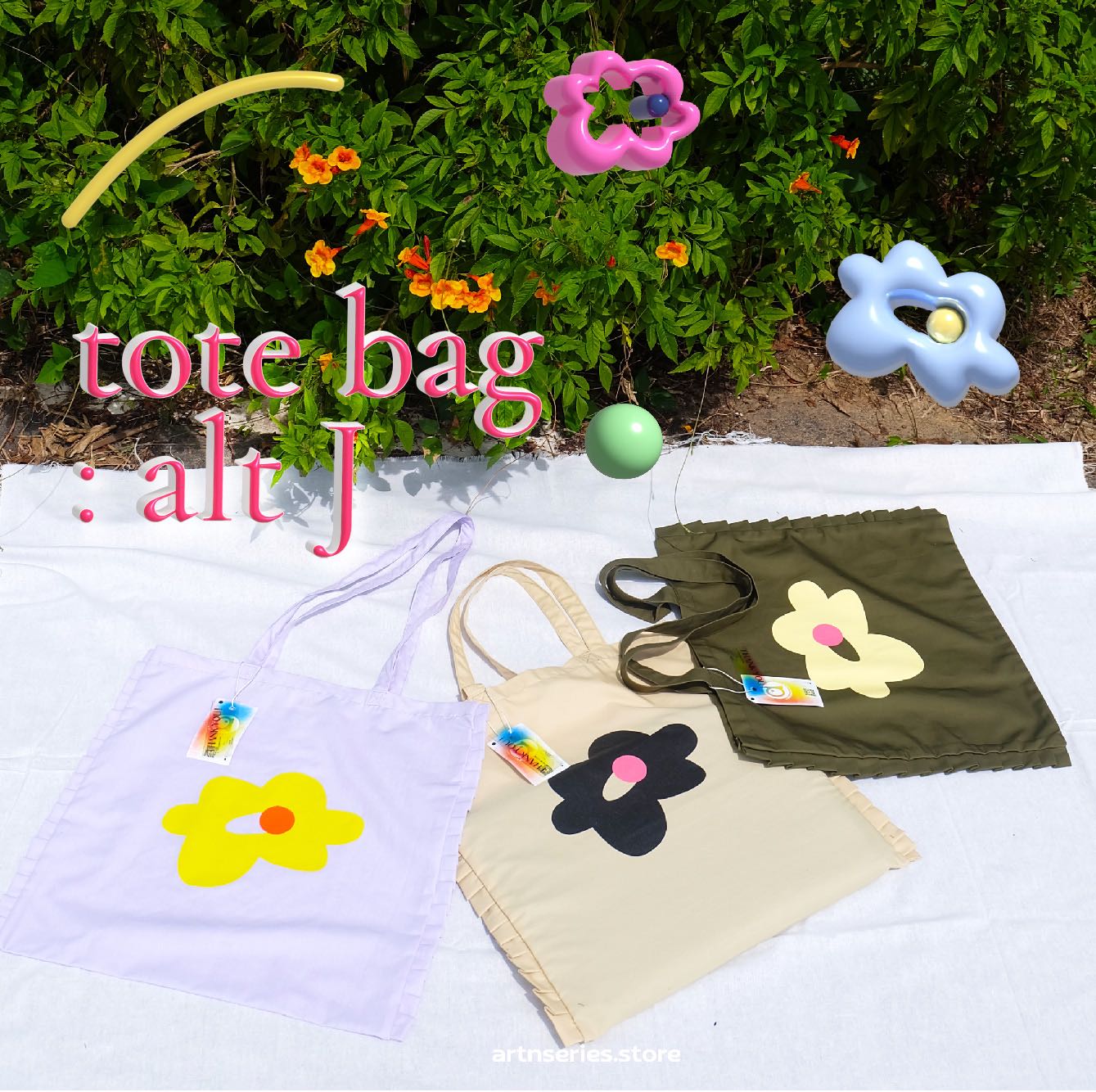 tote bag - alt J (flower.me- no.2)