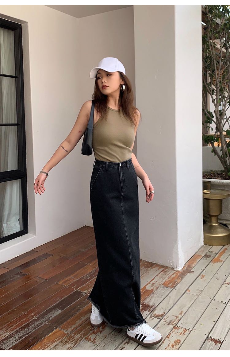 Chana denim long skirt [pre order]