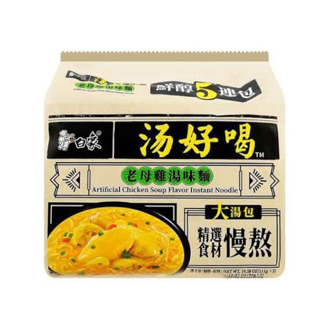 Baixiang บะหมี่กึ่งสำเร็จรูป กลิ่นซุปไก่ (111 g x 5)