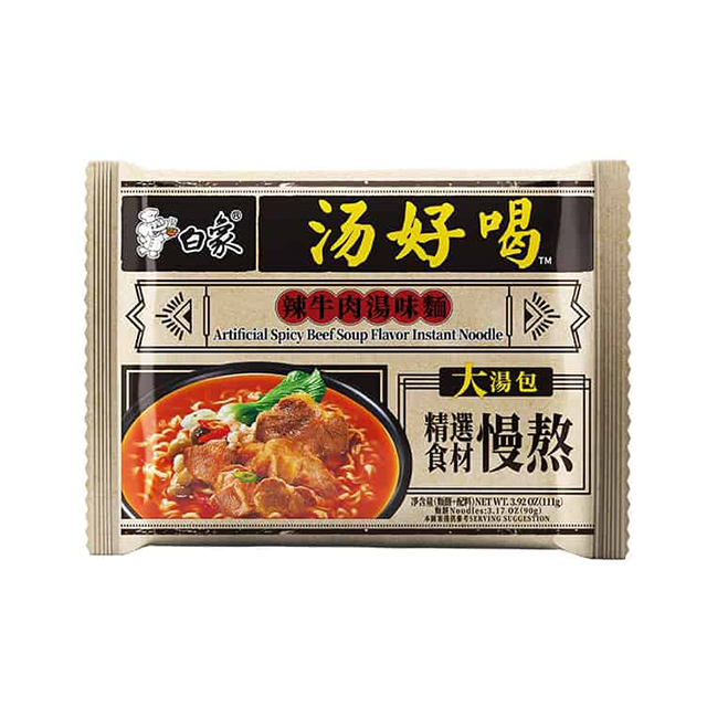 Baixiang บะหมี่กึ่งสำเร็จรูป กลิ่นเนื้อสูตรเผ็ด 111 g