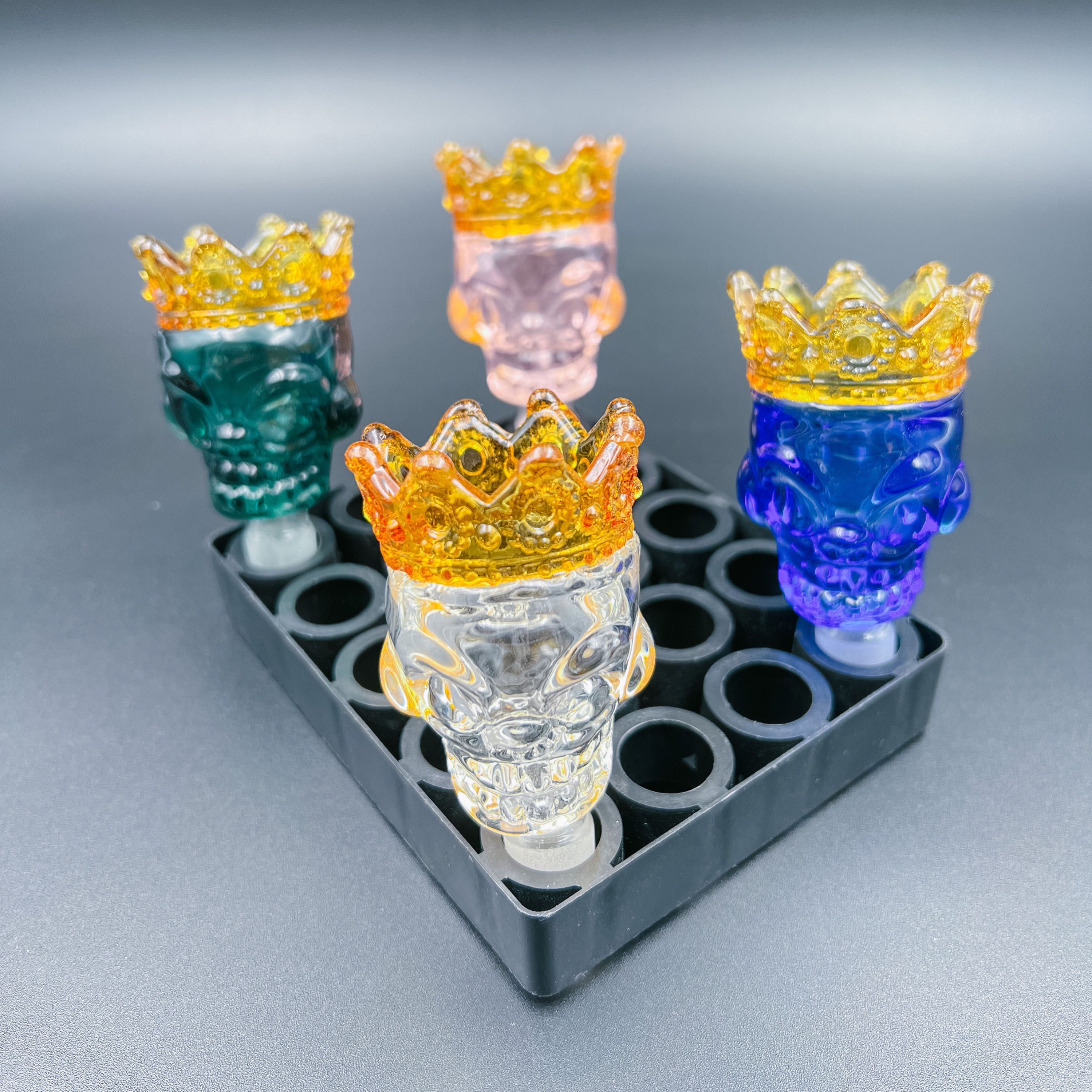 (14 mm) Glass Skull Bowl w/ Crown 