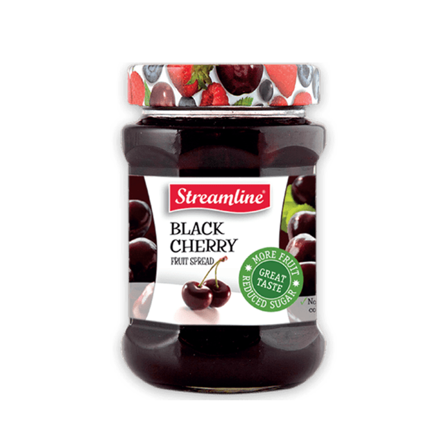 Streamline Black Cherry Reduced Sugar Jam 340 g