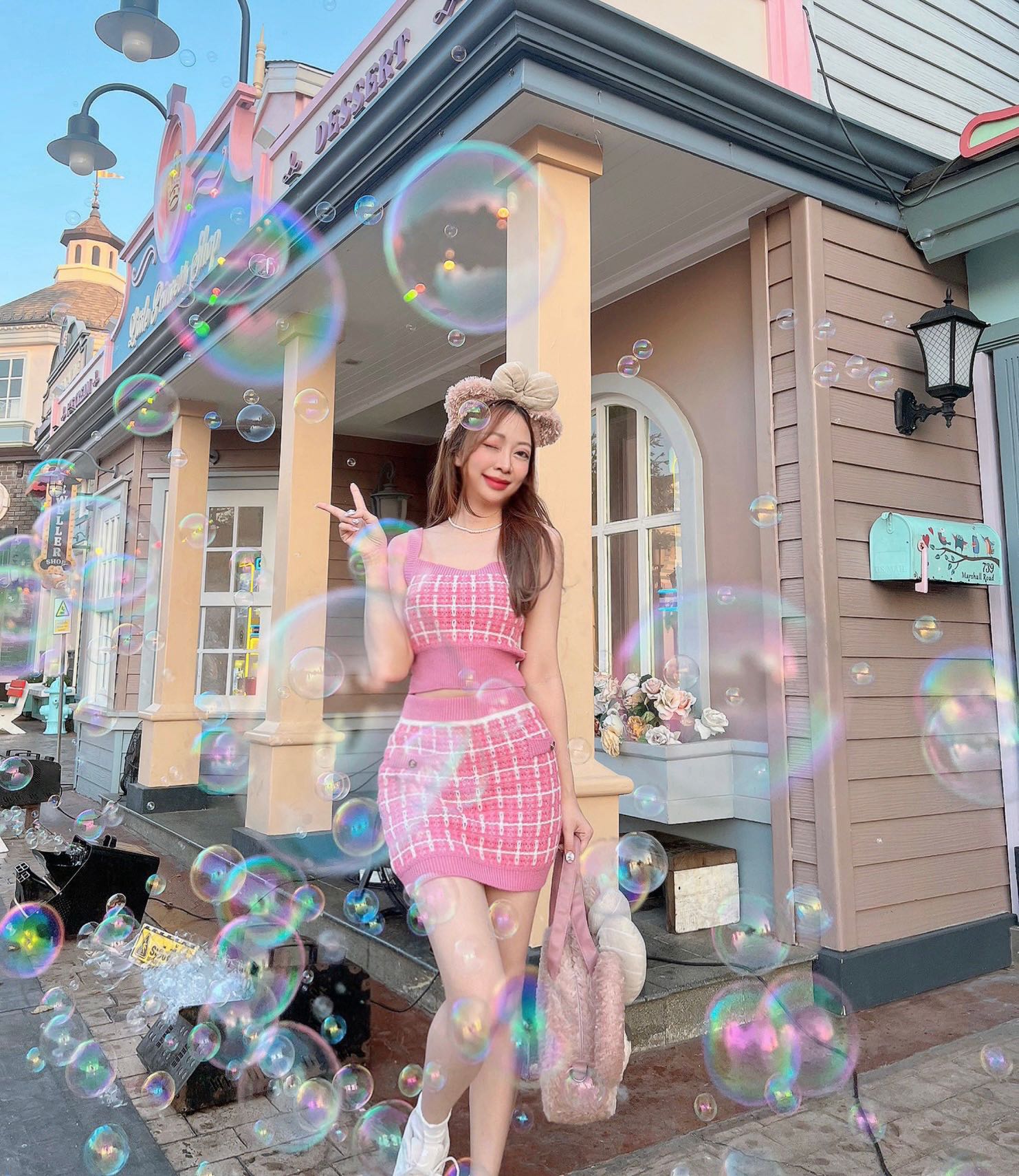 PINK Heart Shaker (Set 3 ชิ้น Cardigan+Tank Top+Skirt)