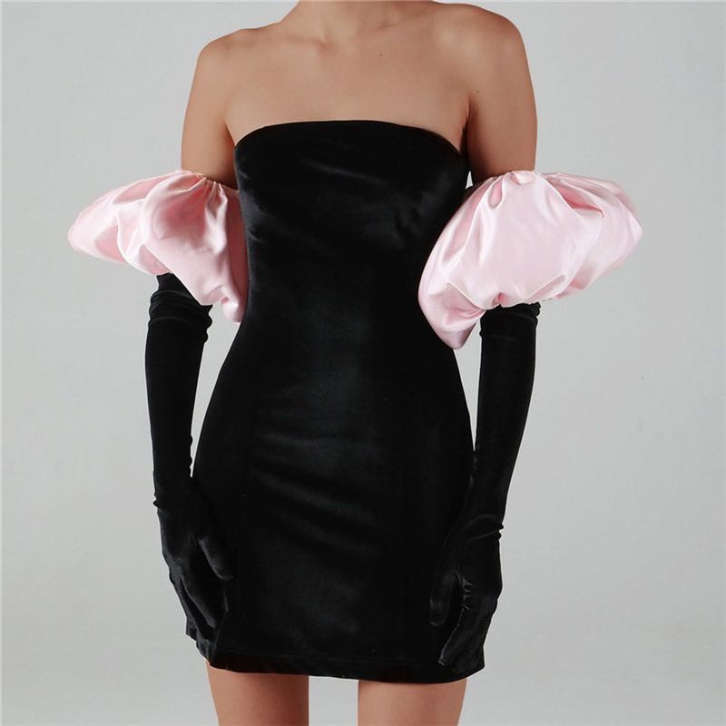 Black Velvet Dress + Glove