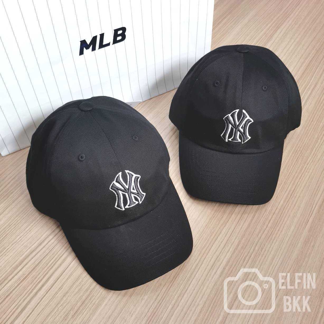 MLB Basic Unstructured Ball Cap -NY   หมวกแก๊ป NY สีดำ/สีครีม/สีเบจ