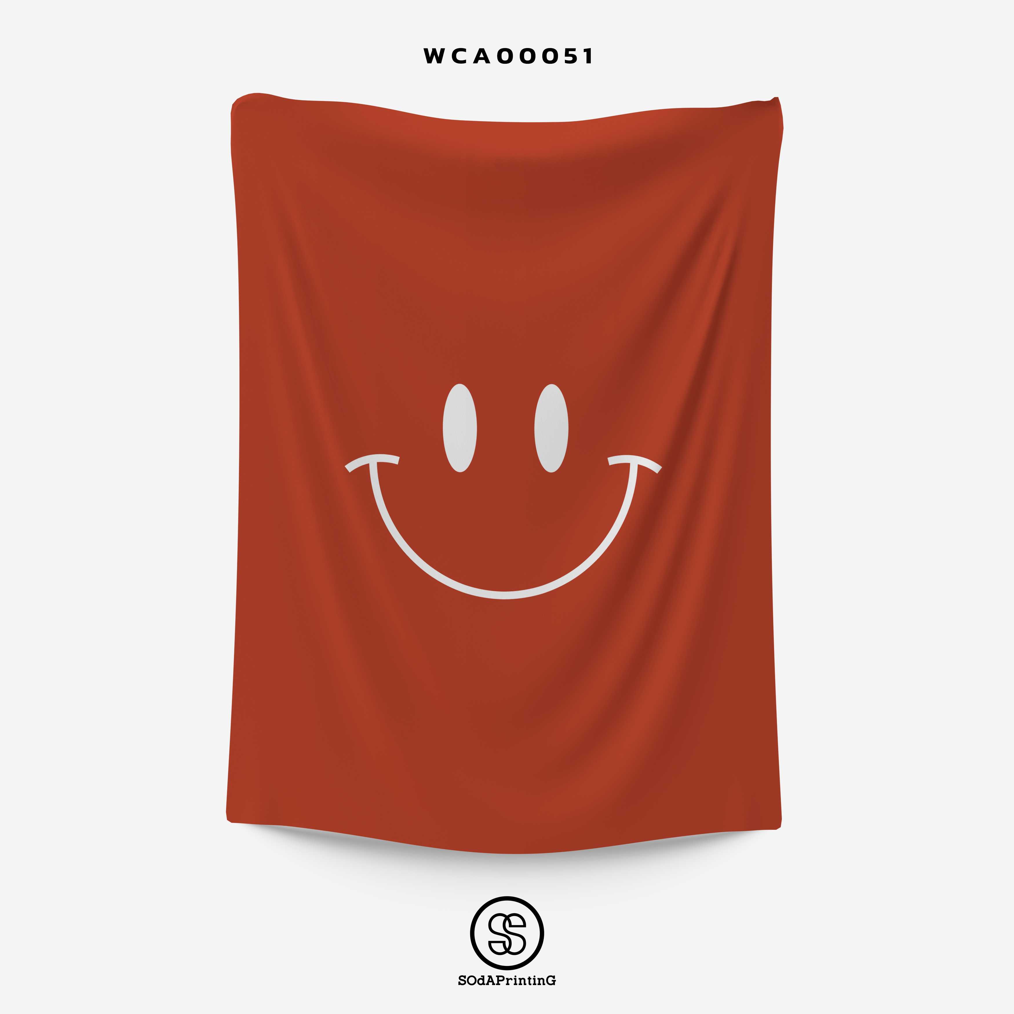 ผ้าแขวนผนัง  ลาย Smile สีแดง รหัส WCA00051 #SOdAhome #WallCloth