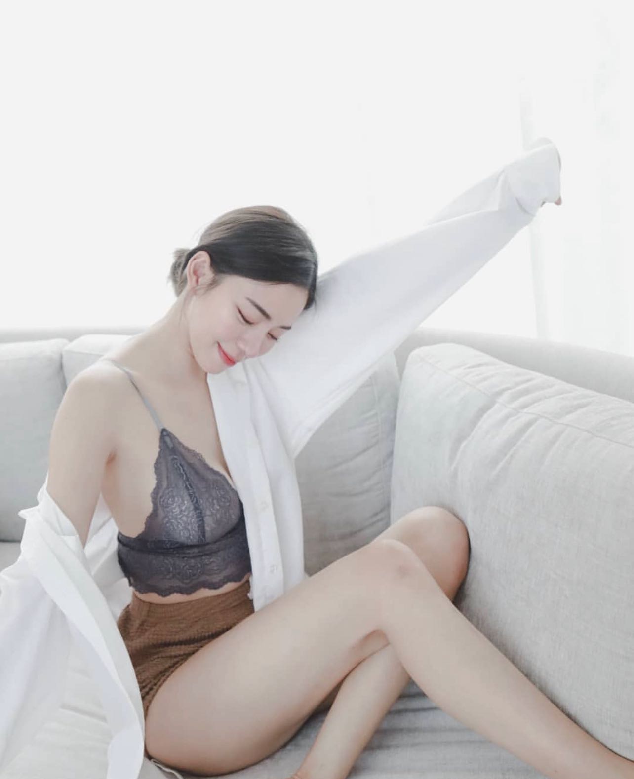 ibellybra - เซตบราลูกไม้ซีทรู + กกน.
