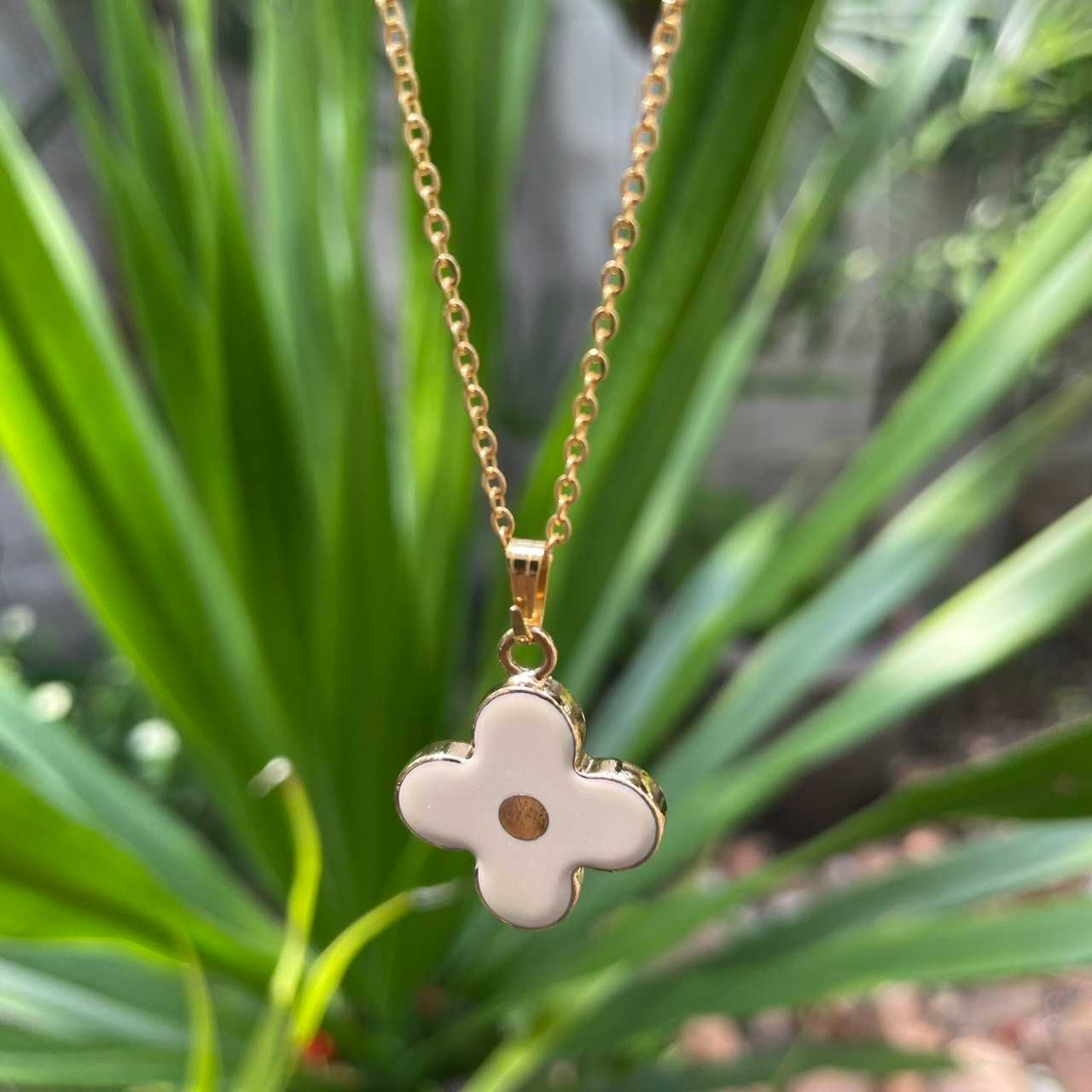 Louis vuitton flower necklace repurposed