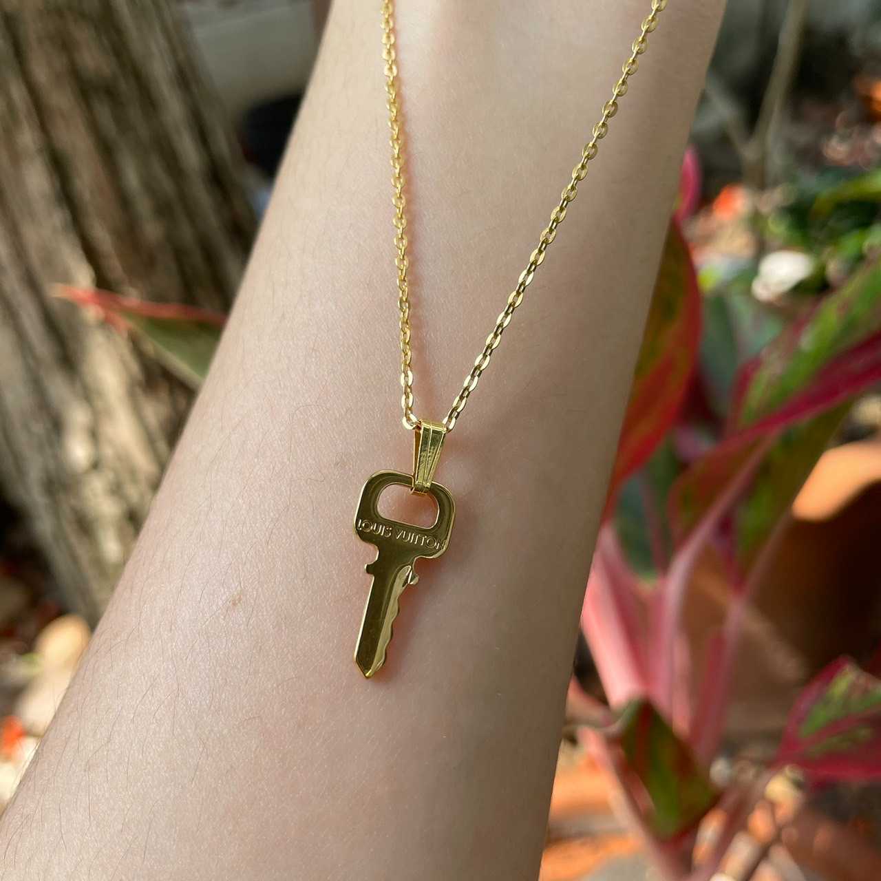 Louis vuitton key necklace repurposed