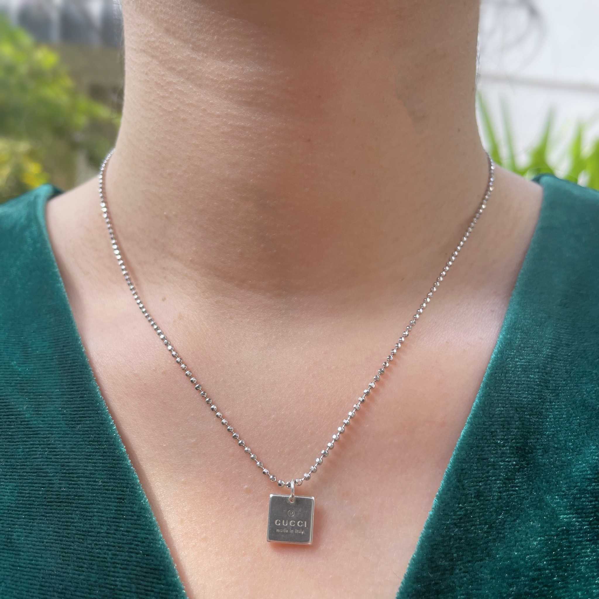 Gucci square necklace repurposed