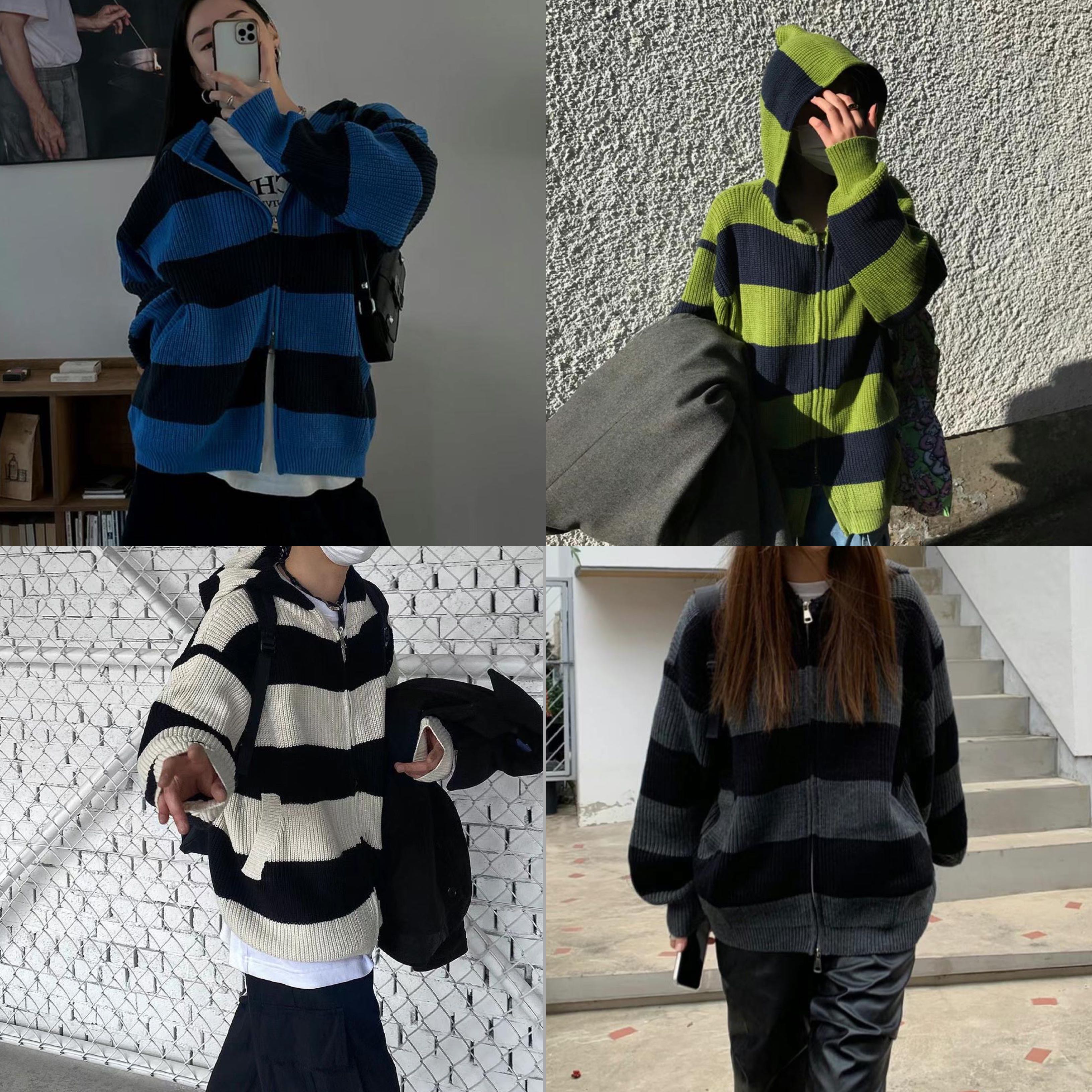 (พร้อมส่ง) unisex stripes cardigan