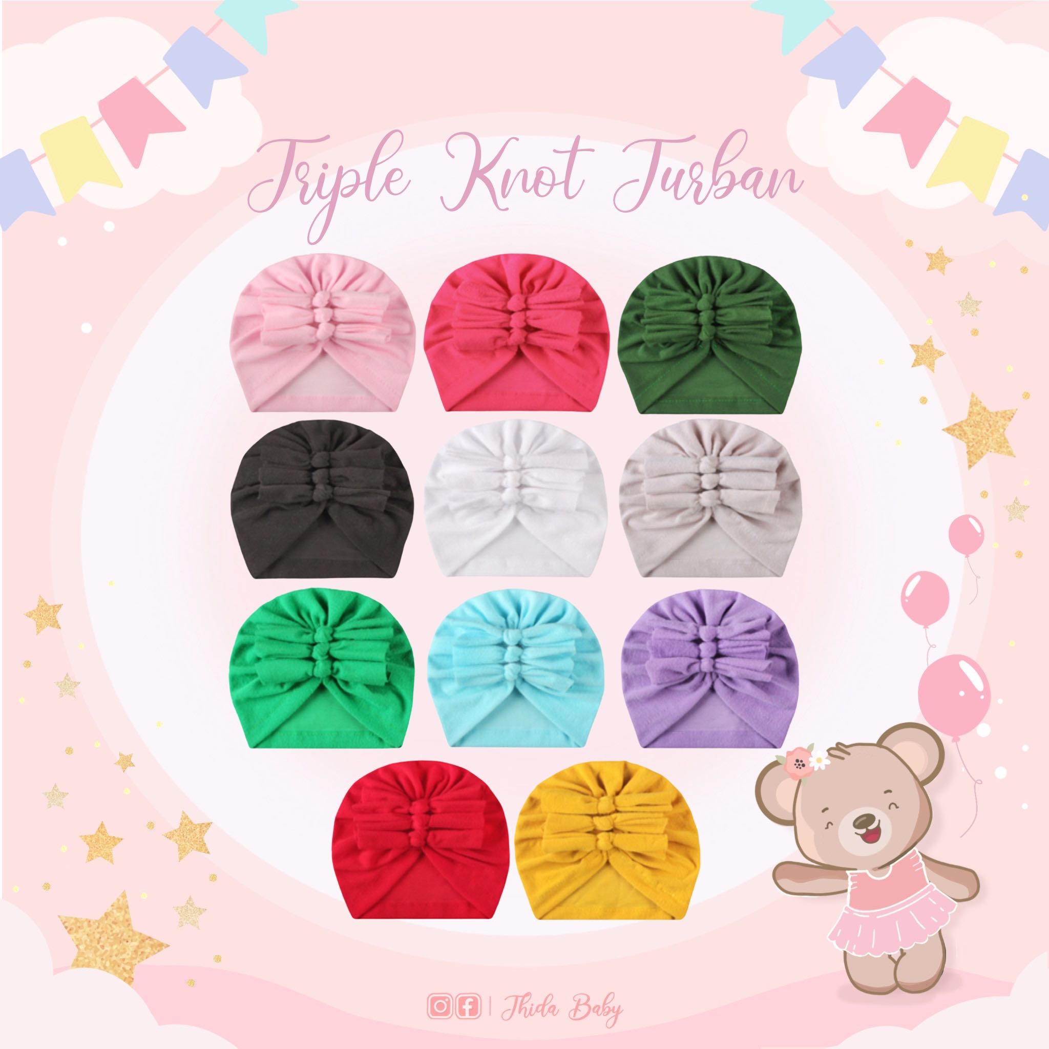 🎀 Triple bowknot turban 🎀