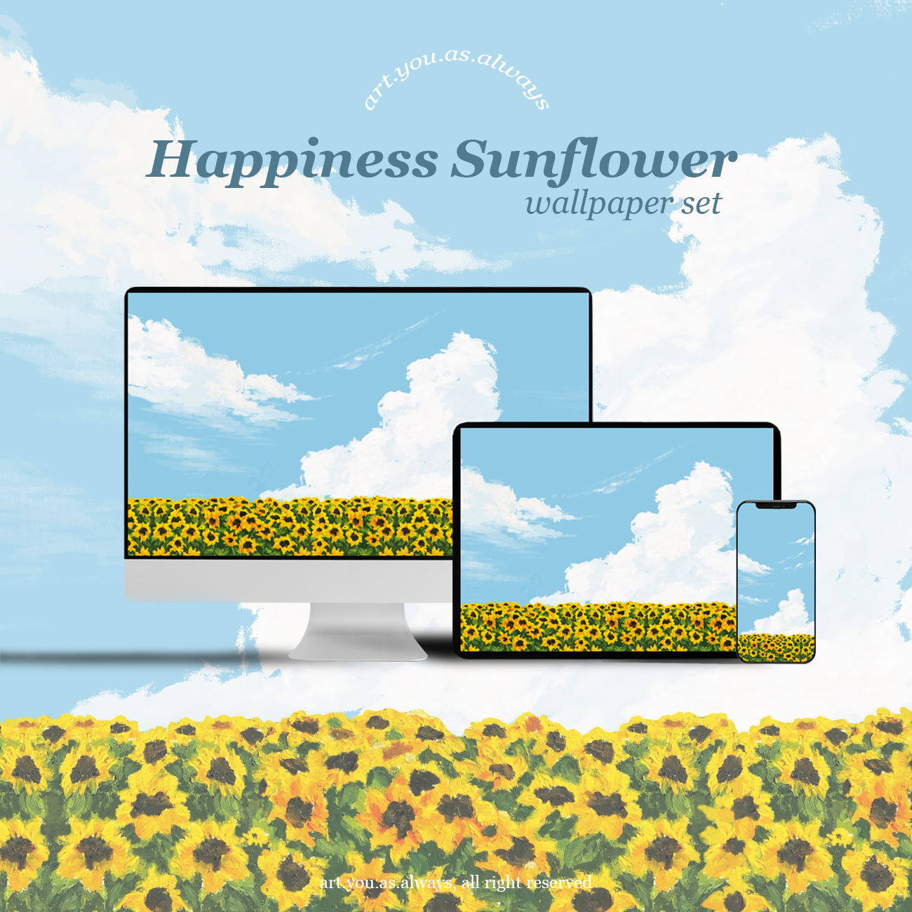 Wallpaper set - Happiness sunflower