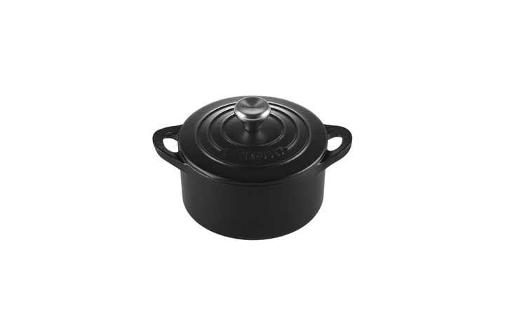 ROUND CASSEROLE 10CM MATTE BLACK SS KNOB
