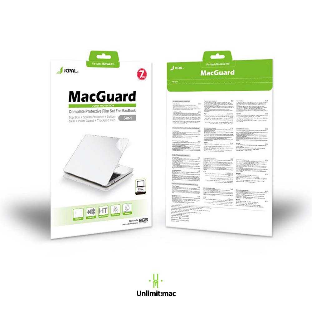 JCPAL [Silver] Macguard 5in1 MacBook Pro (13-inch, 2016 - 2019) Model A1989, A1706, A1708