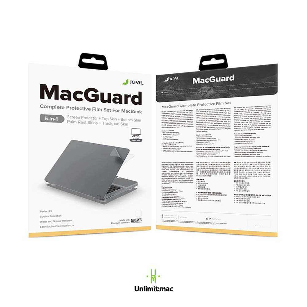 JCPAL [Spacegray] Macguard 5in1 MacBook Pro (15-inch, 2016 - 2019) Model A1707, A1990