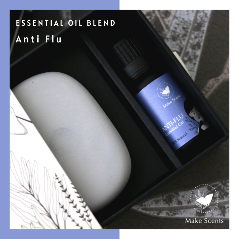 ชุดน้ำมันหอมแอนตี้ฟลู + เซรามิคกระจายกลิ่น Anti Flu Ceramic Diffuser Set