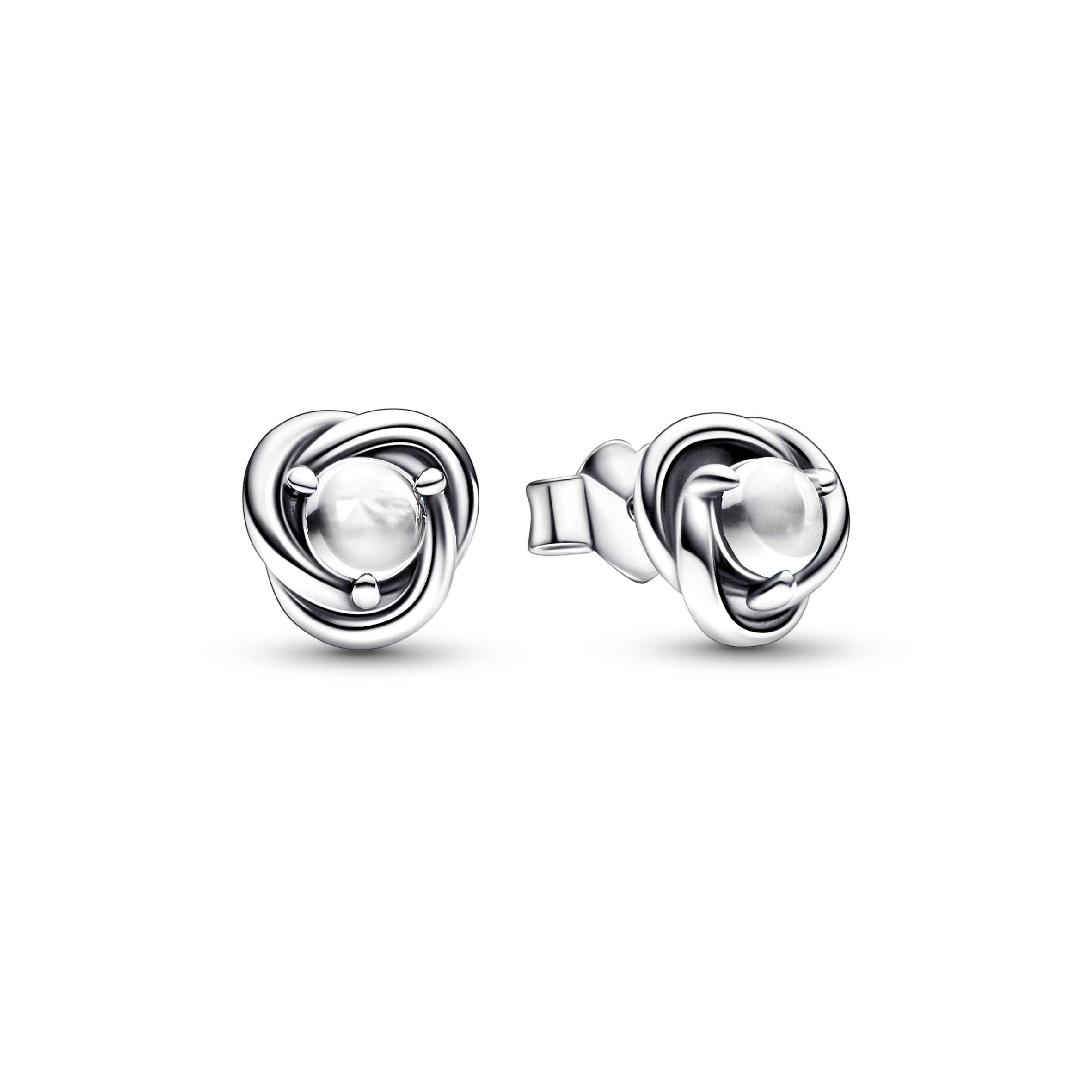 Sterling silver stud earrings with clear cubic zirconia