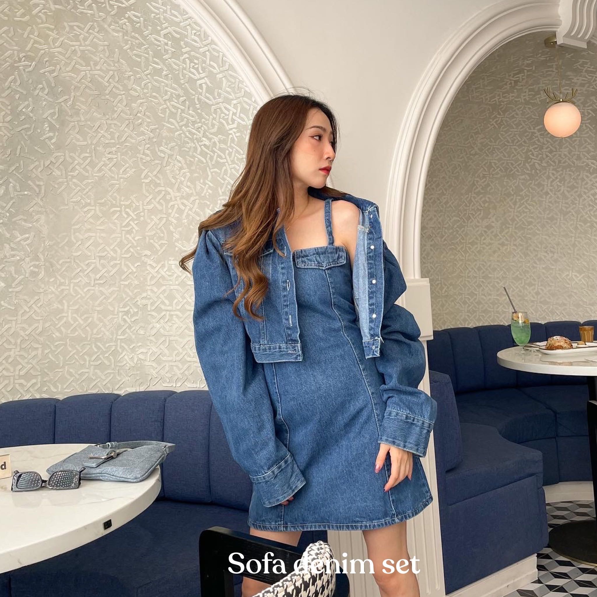 Sofa denim set - เซตเดรส&jacket
