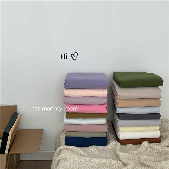 ผ้าปูที่นอนสีพื้น ผ้าคอตตอน100%  (พรีออเดอร์ 15-20 วัน)