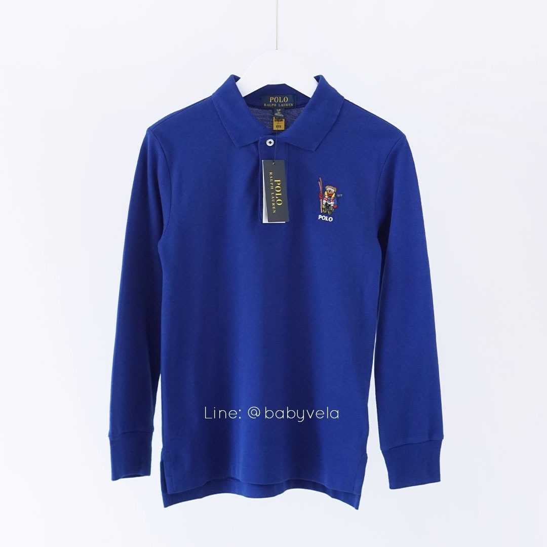 Polo Bear Cotton Long-Sleeve Polo Shirt (Heritage Royal)