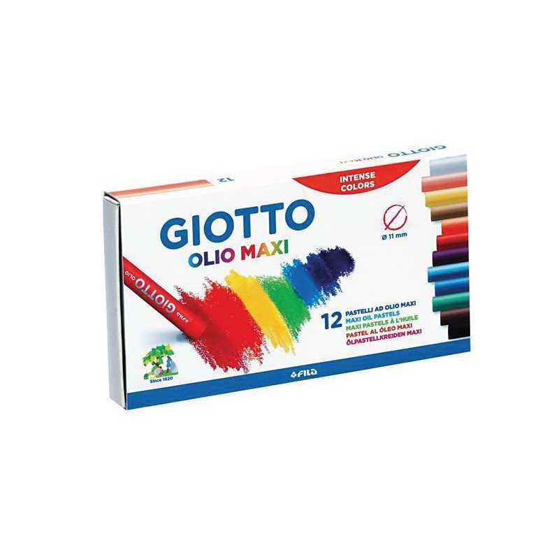 GIOTTO Olio Oil Pastel Jumbo 12 Colors (สีชอล์คน้ำมันแท่งจัมโบ้ 12 สี) 293000