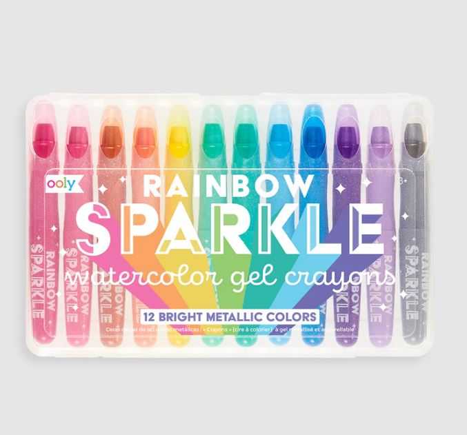 OOLY :  Rainbow Sparkle Metallic Watercolor Gel Crayons-Set of 12