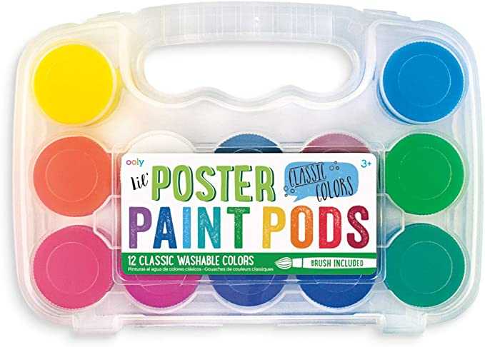 OOLY : LIL'PAINT PODS POSTER PAINTS-CLASSIC COLORS (12PC SET)