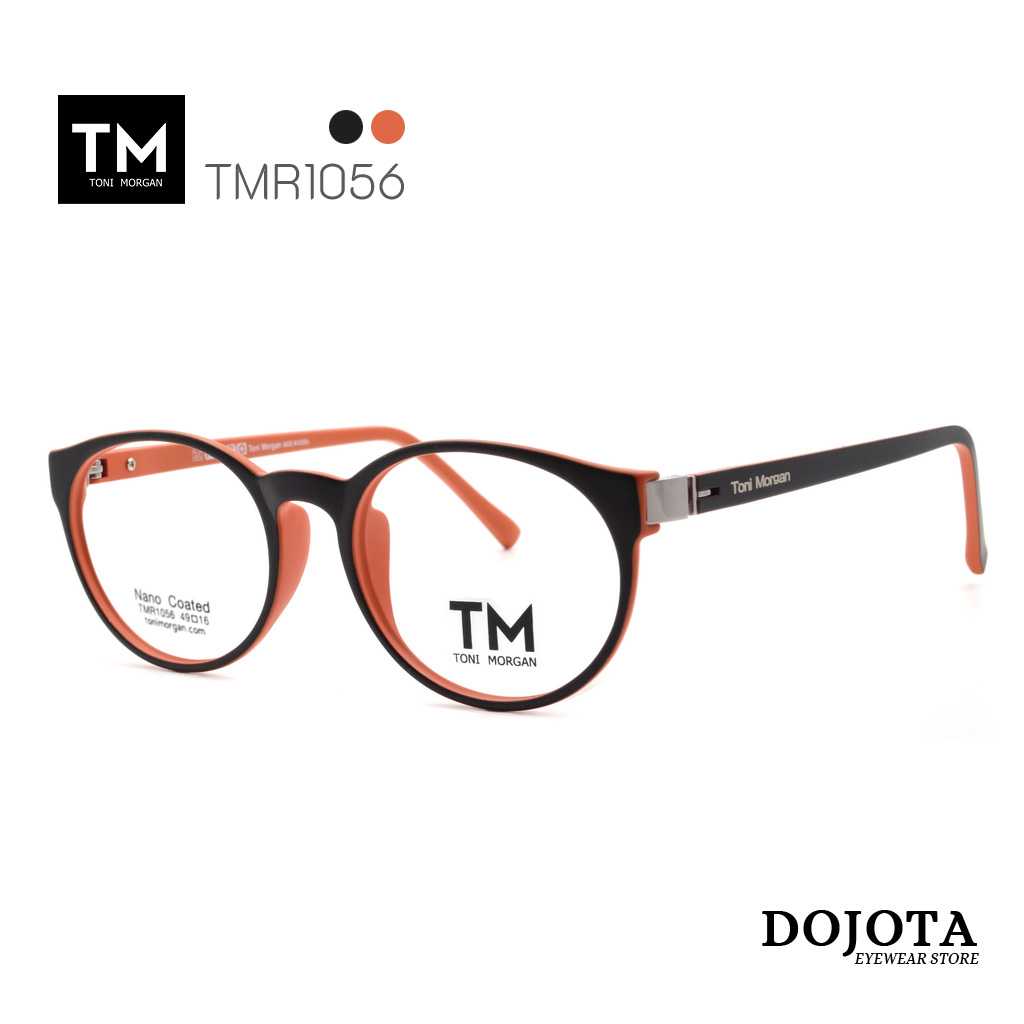 กรอบแว่นตาน้ำหนักเบา ทรงหยดน้ำ Toni Morgan รุ่น TMR1056 - สีดำ/ส้ม Orange