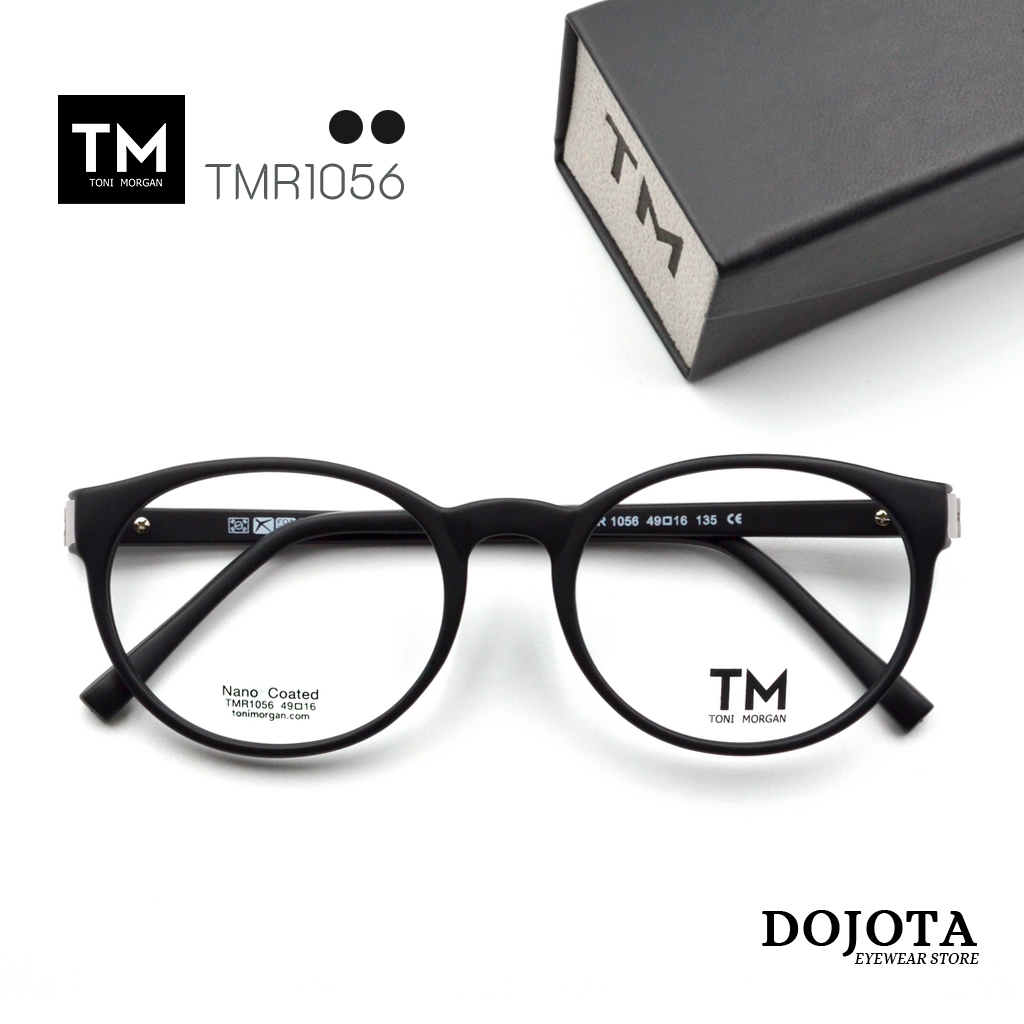 กรอบแว่นตาน้ำหนักเบา ทรงหยดน้ำ Toni Morgan รุ่น TMR1056 - สีดำ Black Matt