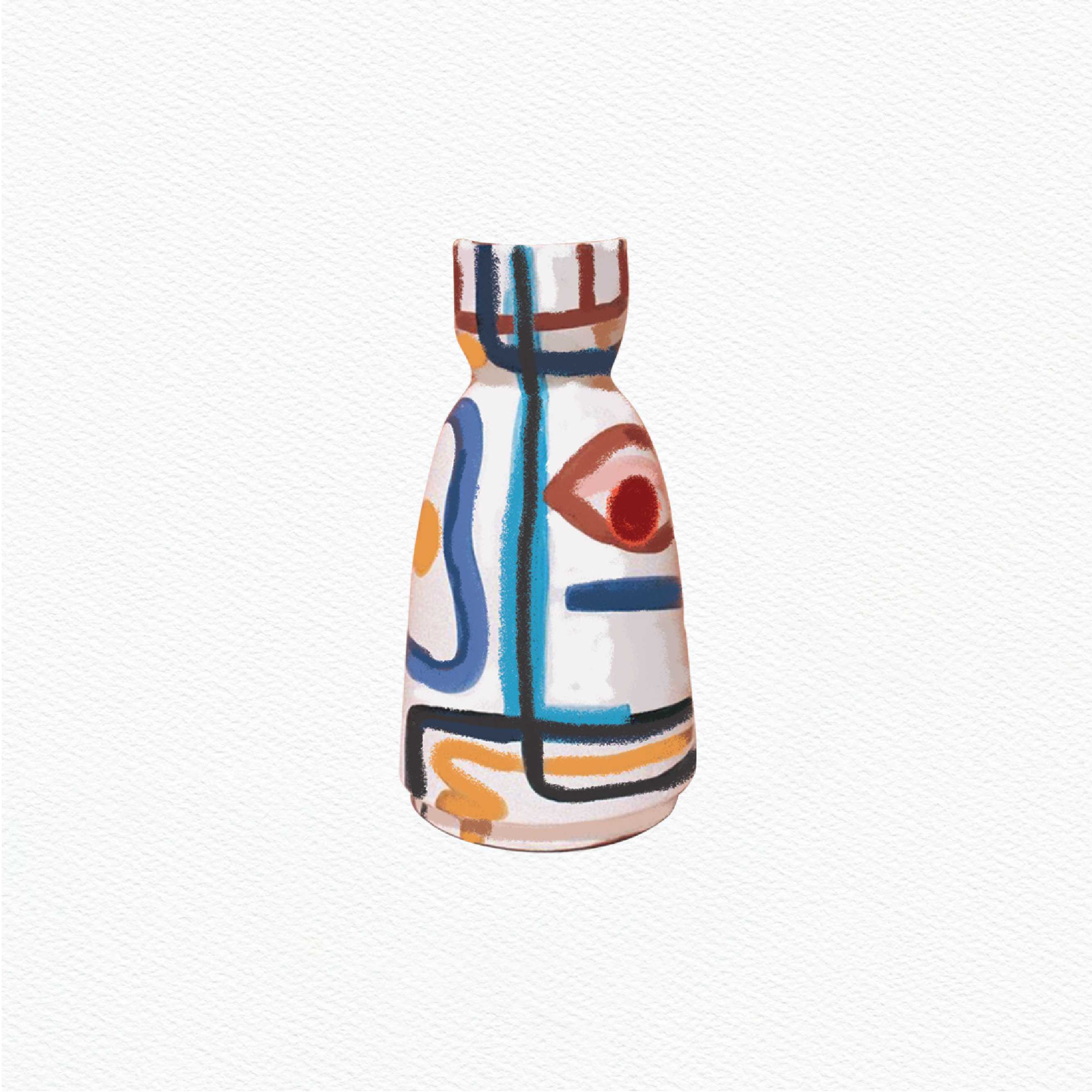 ttq vase sticker - white ceramic