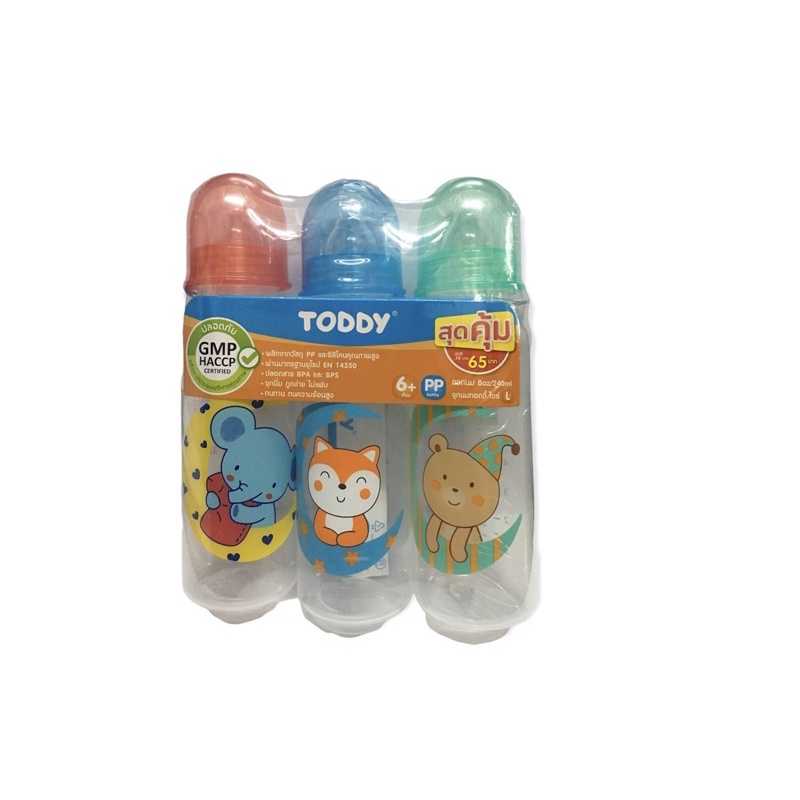 TODDY ขวดนม PP 8 ออนซ์ แพ็ค 3 พร้อมจุกนม