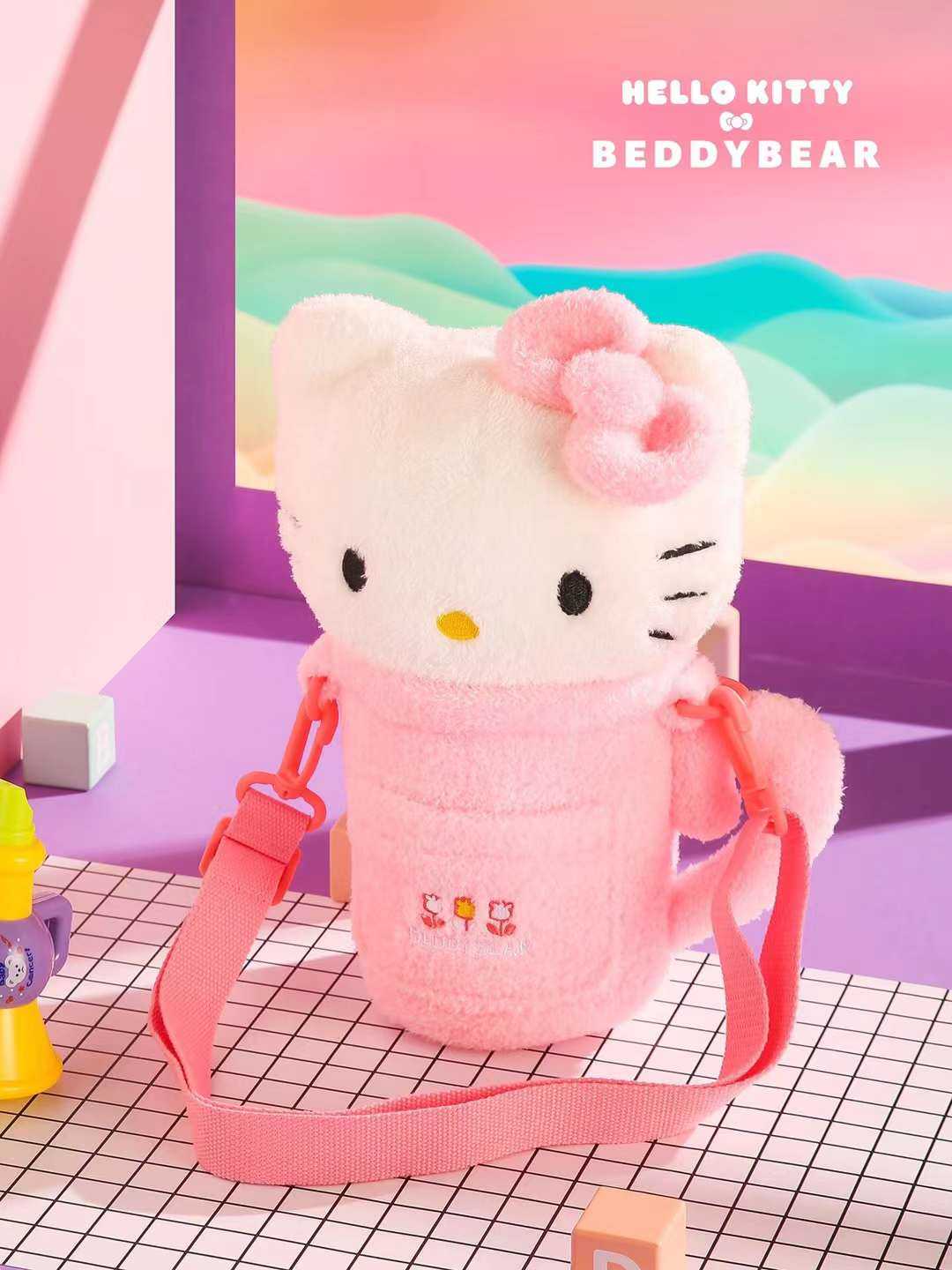 BeddyBearXKitty กระติกน้ำสูญญากาศ เก็บอุณหภูมิ ร้อน/เย็น พร้อมกระเป๋าสะพายตุ๊กตา BB001LM-002KTD
