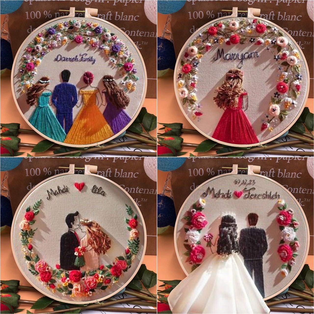 ชุดปักลายผู้หญิงผู้ชายแต่งงาน ฟรีสะดึงขนาด 20cm Married Couple Collection DIY Embroidery Kit 20cm
