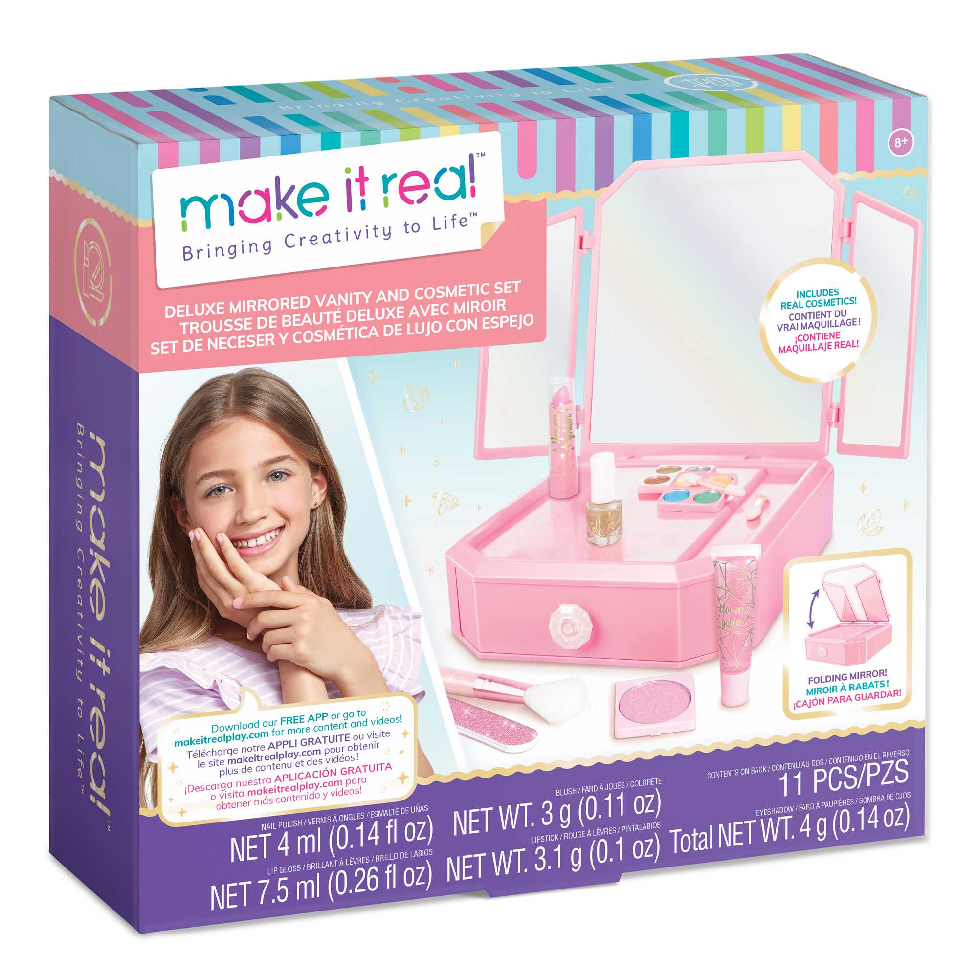 Make It Real - Deluxe Mirrored Vanity & Cosmetic Set