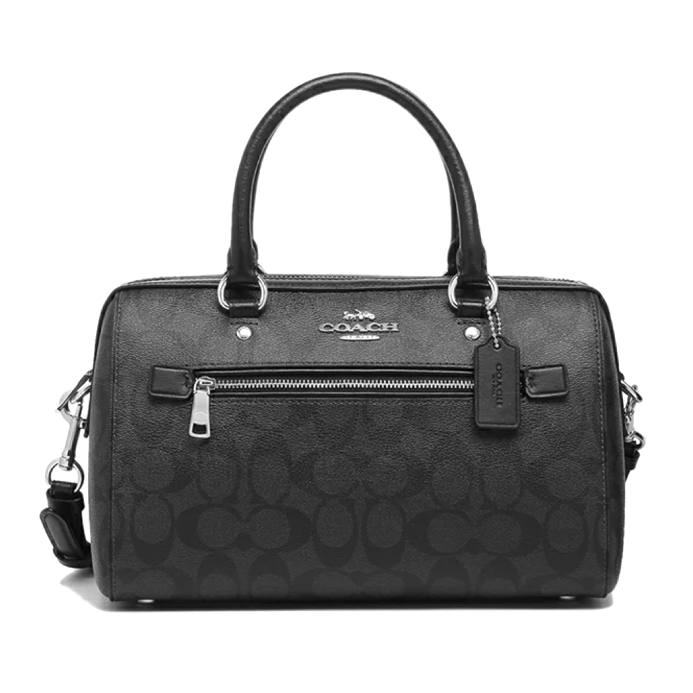 COACH แท้ COACH 83607 ROWAN SATCHEL IN SIGNATURE CANVAS Black